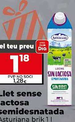 Leche sin lactosa semidesnatada Asturiana brik 1 l