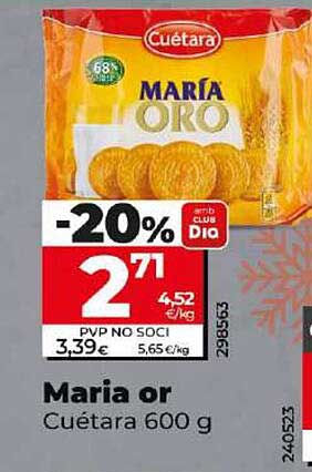 María Oro Cuétara 600 g