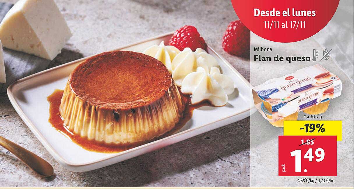 Milbona Flan de queso