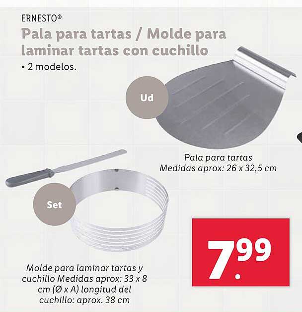 Pala para tartas / Molde para laminar tartas con cuchillo