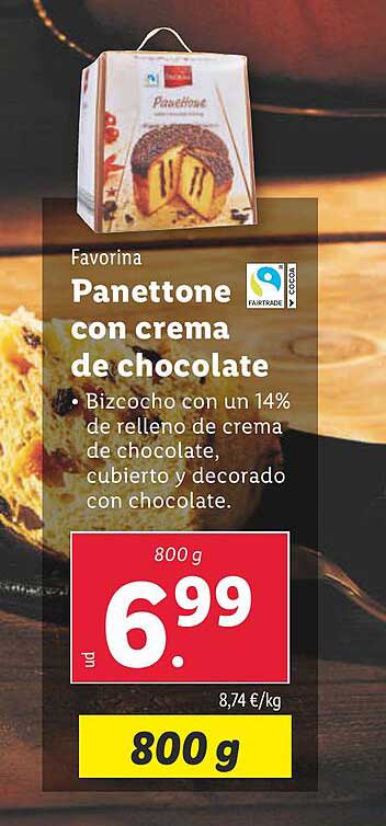 Panettone con crema de chocolate