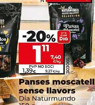 Panses moscatell sense llavors Dia Naturmundo