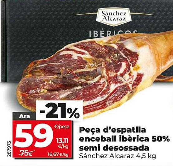 Peça d’espaltlla enceball ibérica 50% semi desossada