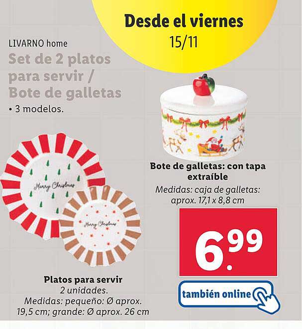 Set de 2 platos para servir / Bote de galletas