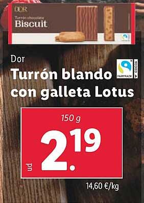 Turrón blando con galleta Lotus