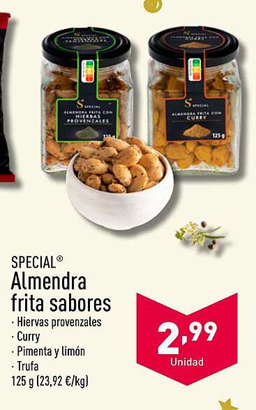 Almendra frita sabores