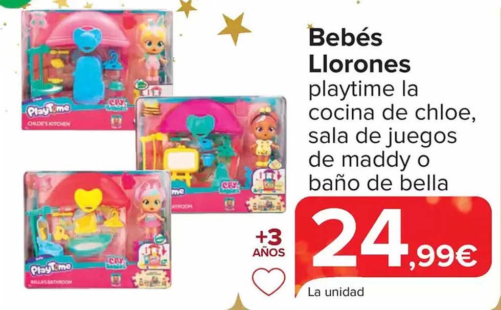 Bebés Llorones playtime la cocina de chloe, sala de juegos de maddy o baño de bella