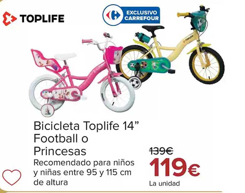 Bicicleta Toplife 14” Football o Princesas