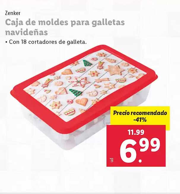 Caja de moldes para galletas navideñas