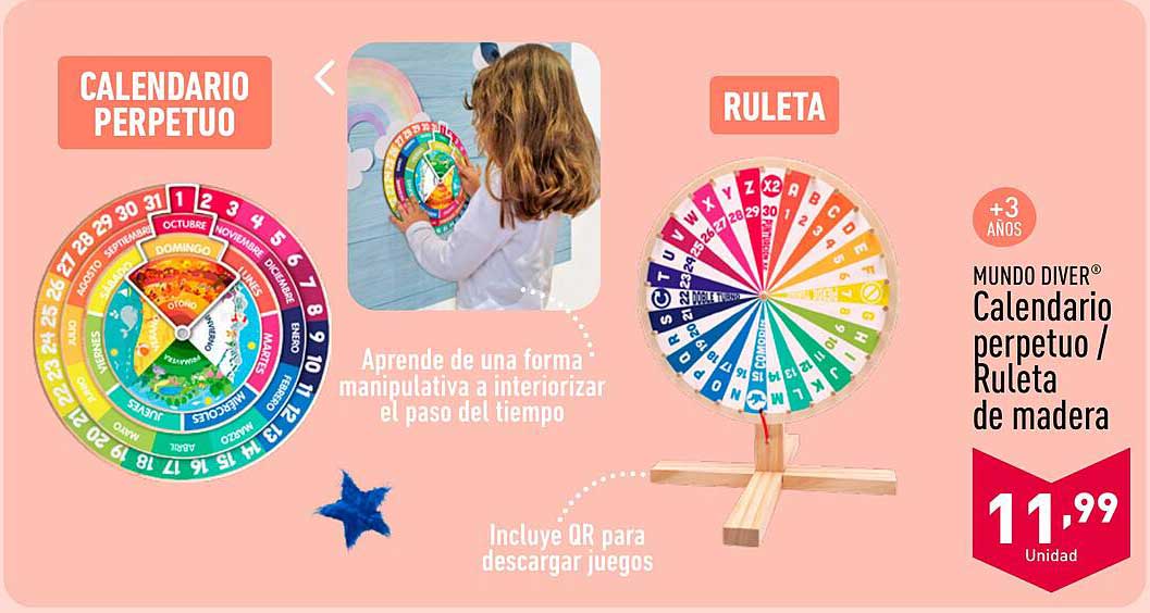 CALENDARIO PERPETUO / Ruleta de madera