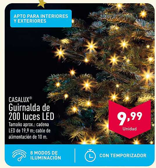 CASALUX® Guirnalda de 200 luces LED