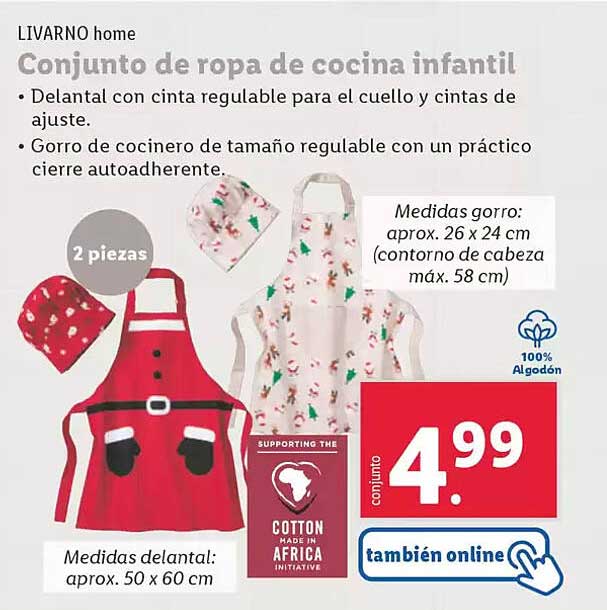 Conjunto de ropa de cocina infantil