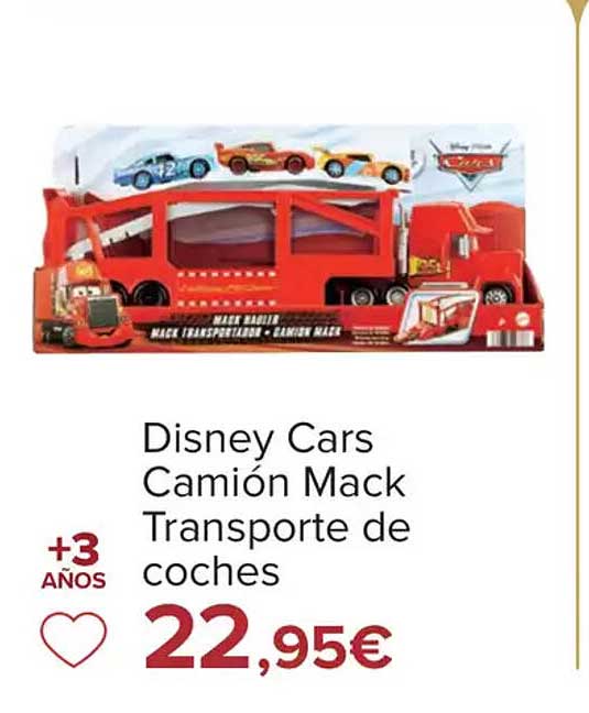 Disney Cars Camión Mack Transporte de coches