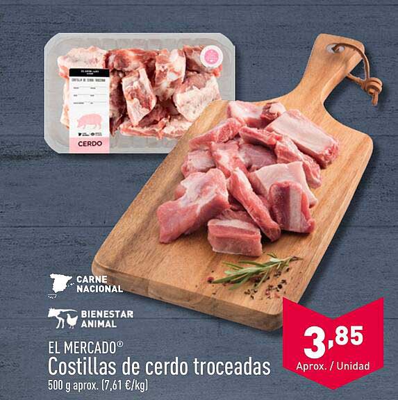 EL MERCADO® Costillas de cerdo troceadas