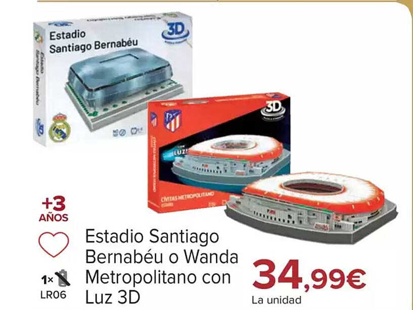 Estadio Santiago Bernabéu o Wanda Metropolitano con Luz 3D