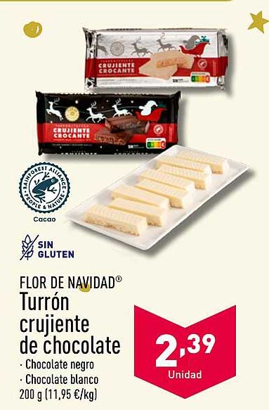 FLOR DE NAVIDAD® Turrón crujiente de chocolate