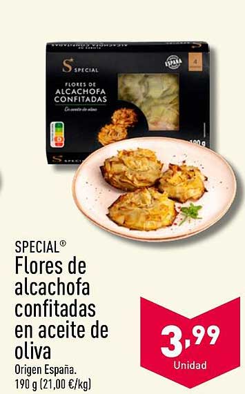 Flores de alcachofa confitadas en aceite de oliva