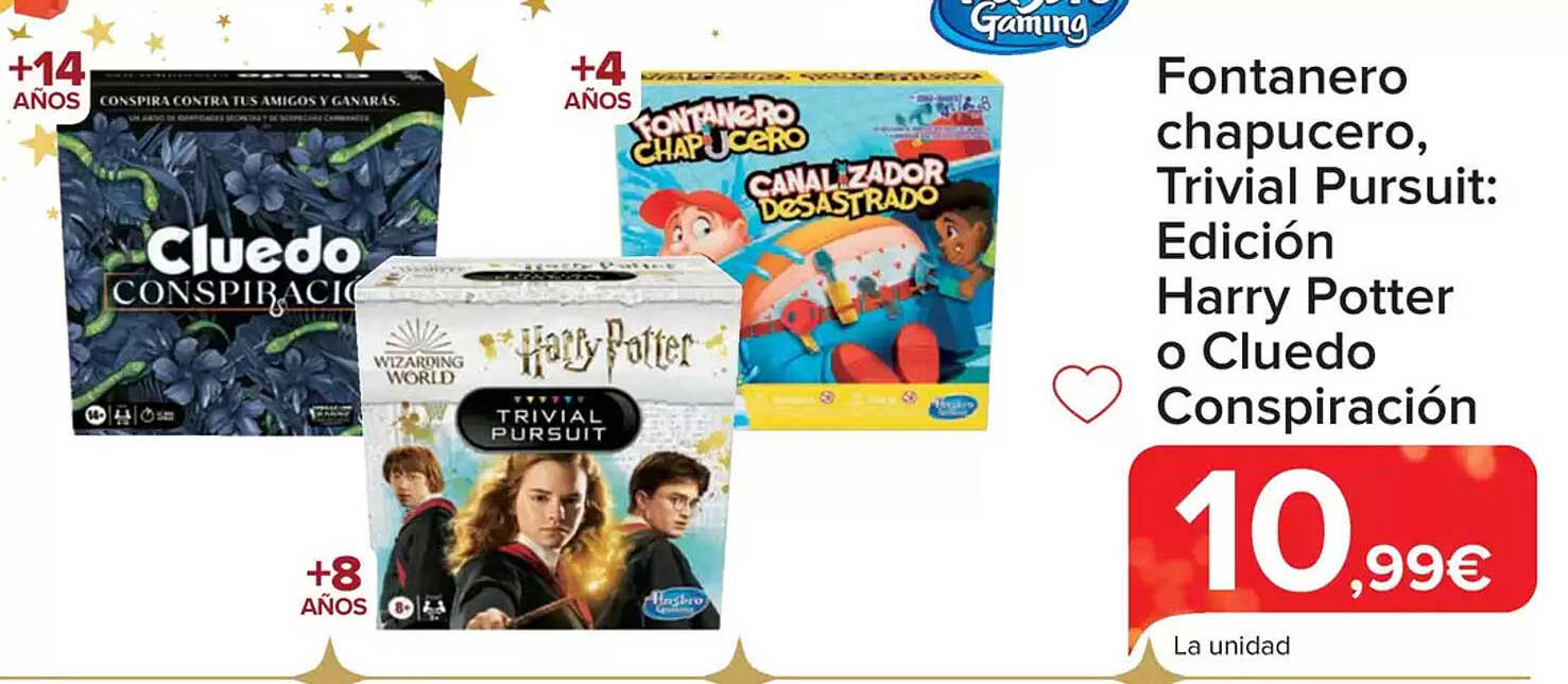 Fontanero chapucero, Trivial Pursuit: Edición Harry Potter o Cluedo Conspiración