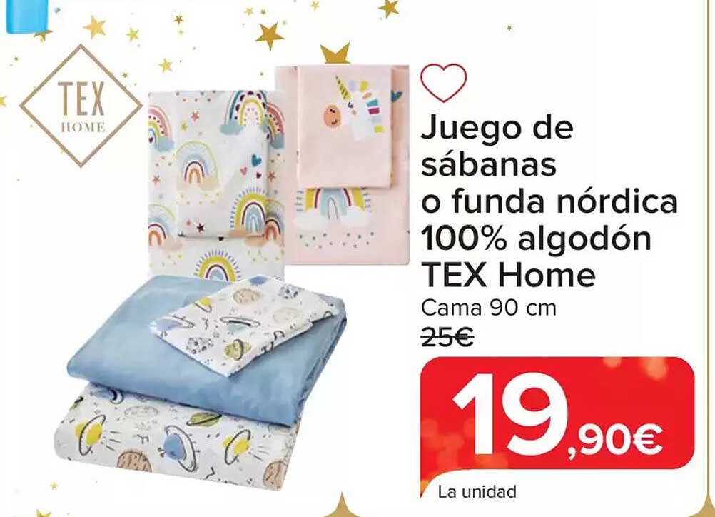 Juego de sábanas o funda nórdica 100% algodón TEX Home