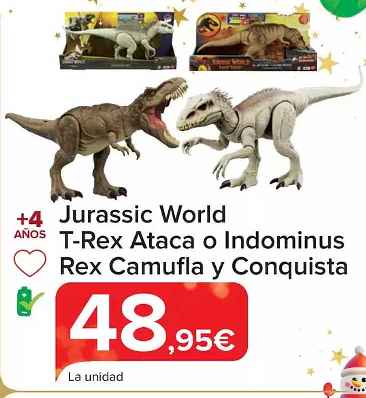 Jurassic World T-Rex Ataca o Indominus Rex Camufla y Conquista