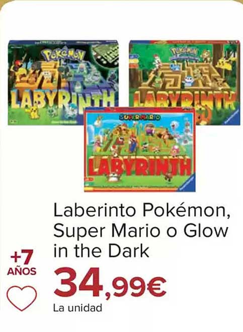 Laberinto Pokémon, Super Mario o Glow in the Dark