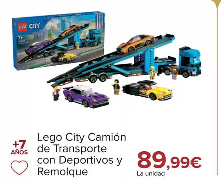 Lego City Camión de Transporte con Deportivos y Remolque