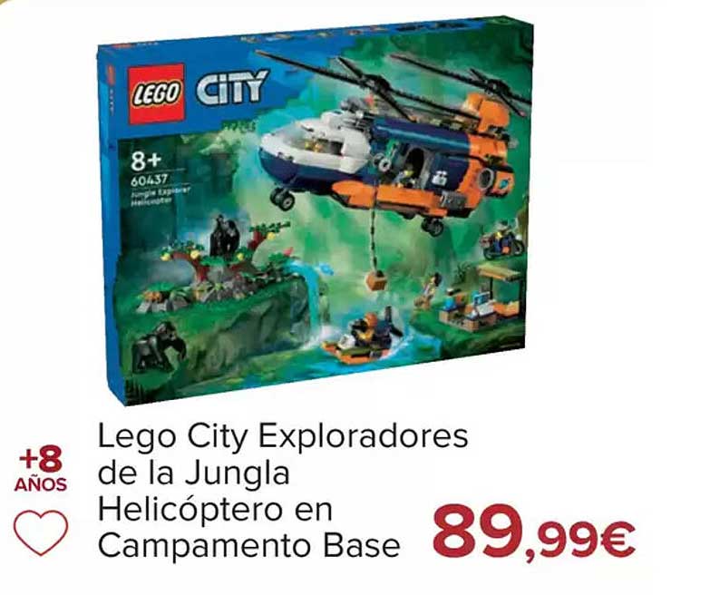 LEGO City Exploradores de la Jungla Helicóptero en Campamento Base