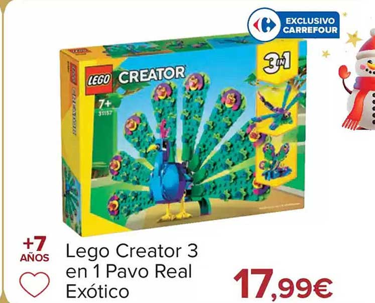 Lego Creator 3 en 1 Pavo Real Exótico