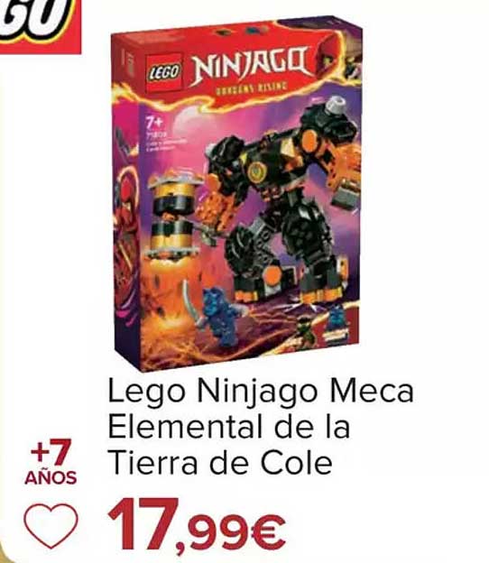 Lego Ninjago Meca Elemental de la Tierra de Cole