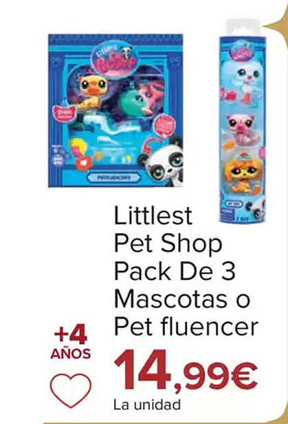 Littlest Pet Shop Pack De 3 Mascotas o Pet fluenser