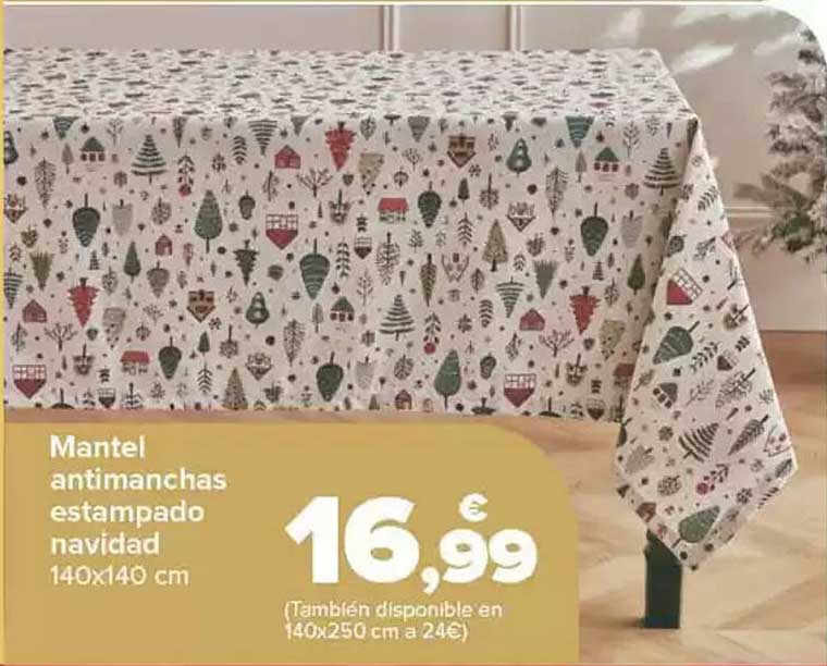 Mantel antimanchas estampado navidad