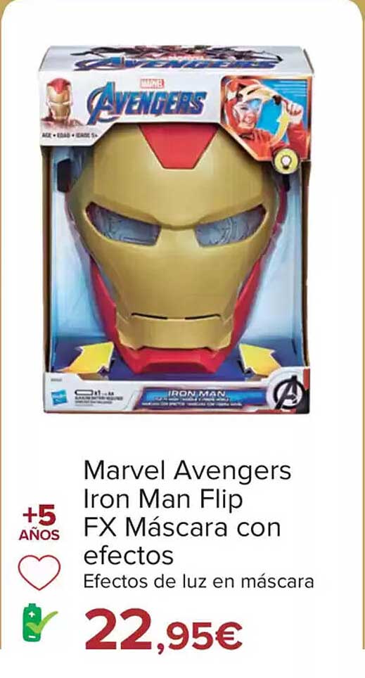 Marvel Avengers Iron Man Flip FX Máscara con efectos