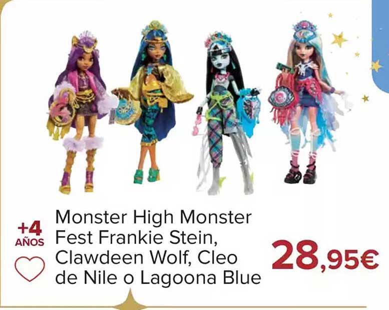 Monster High Monster Fest Frankie Stein, Clawdeen Wolf, Cleo de Nile o Laguna Blue