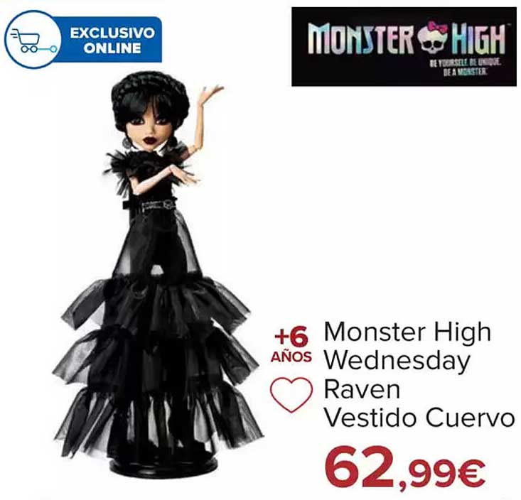 Monster High Wednesday Raven Vestido Cuervo