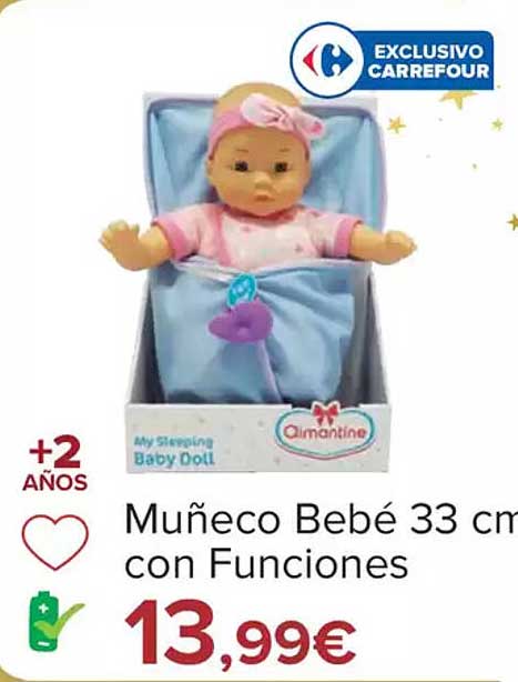 Muñeco Bebé 33 cm con Funciones