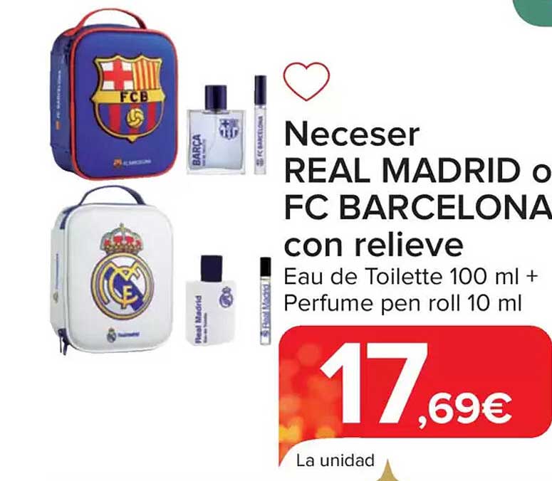 Neceser REAL MADRID o FC BARCELONA con relieve