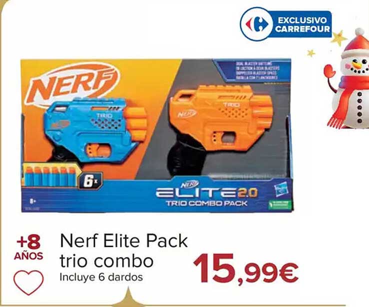 Nerf Elite Pack trío combo