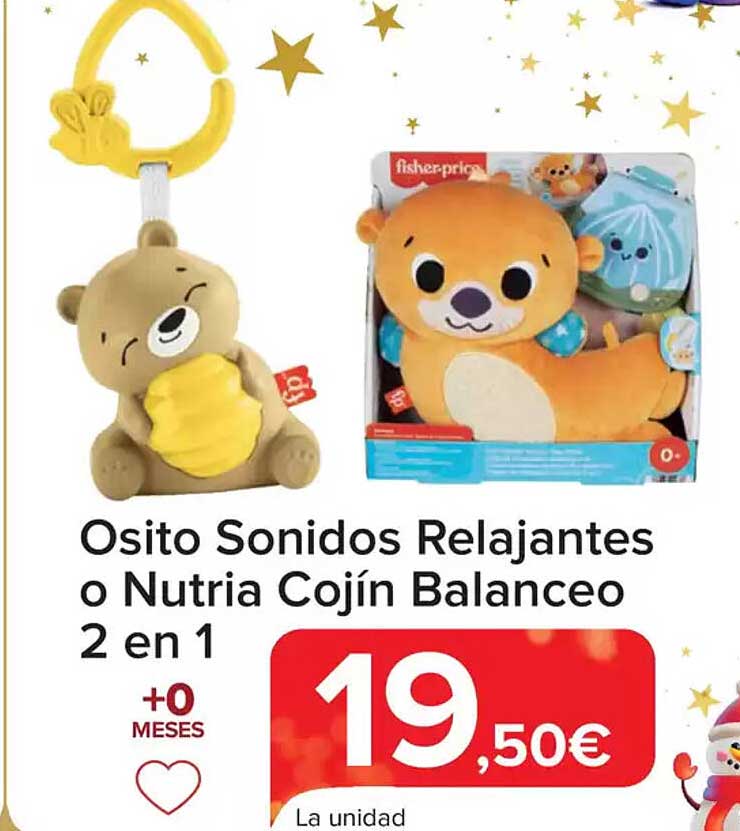 Osito Sonidos Relajantes o Nutria Cojín Balanceo 2 en 1