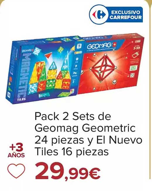 Pack 2 Sets de Geomag Geometric 24 piezas y El Nuevo Tiles 16 piezas