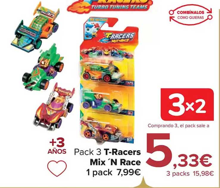 Pack 3 T-Racers Mix 'N Race