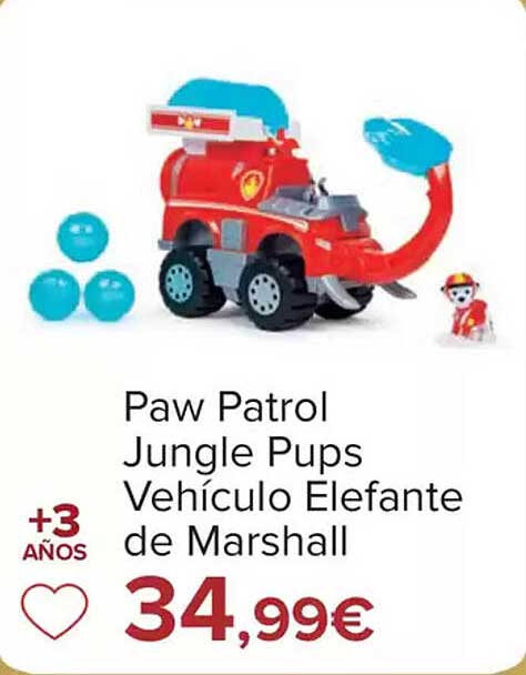 Paw Patrol Jungle Pups Vehículo Elefante de Marshall