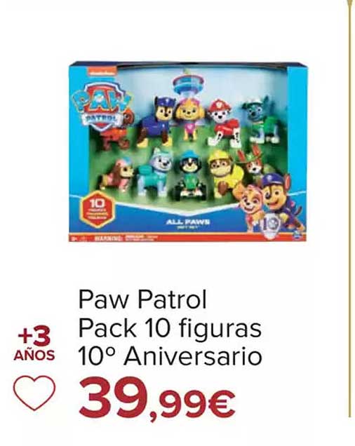 Paw Patrol Pack 10 figuras 10° Aniversario