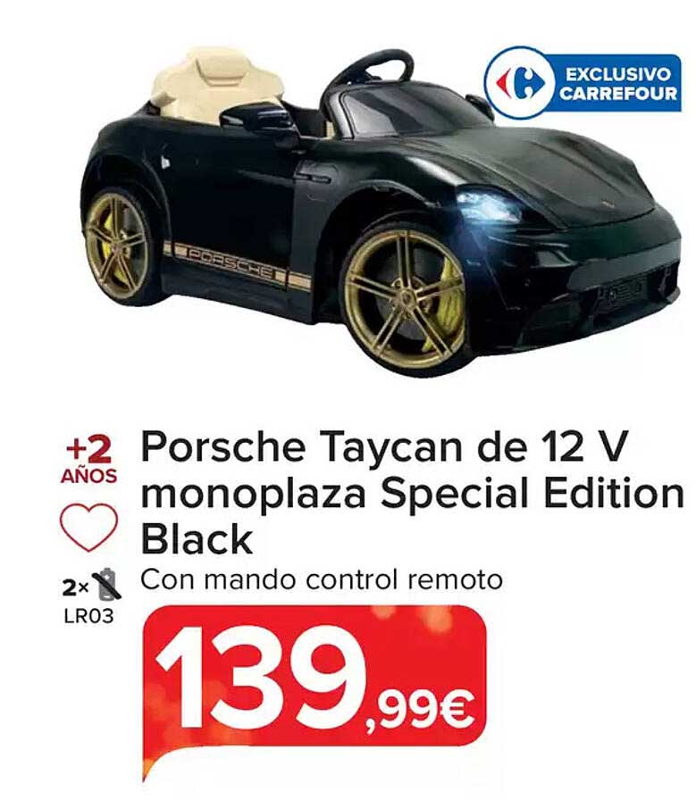 Porsche Taycan de 12 V monoplaza Special Edition Black