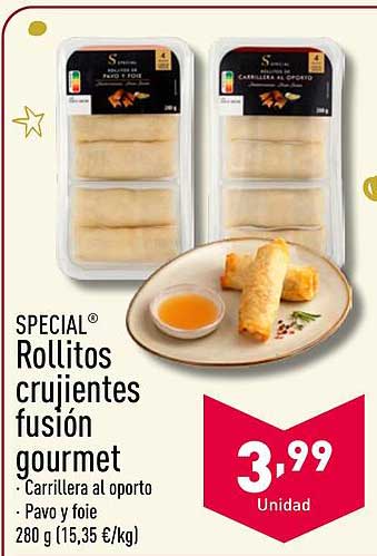 Rollitos crujientes fusión gourmet