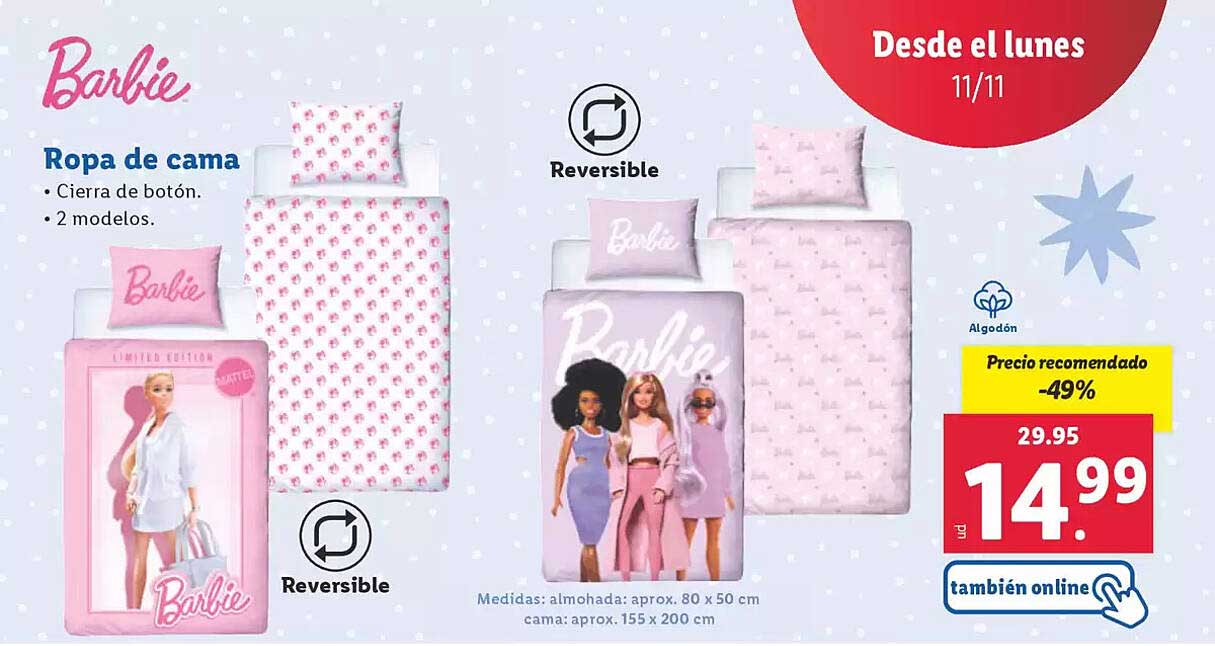 Ropa de cama Barbie