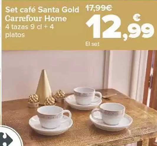 Set café Santa Gold Carrefour Home