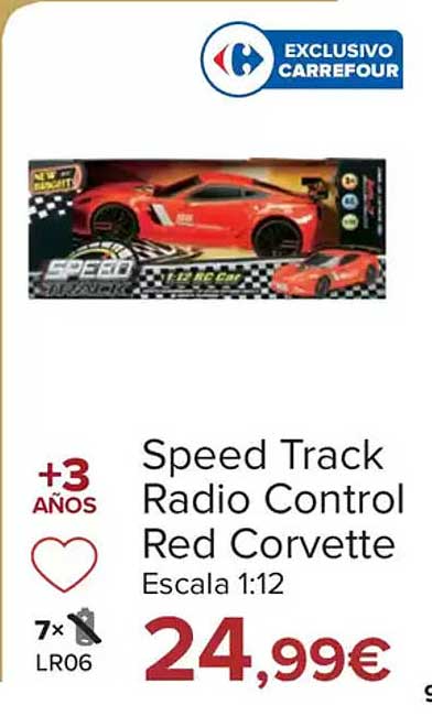 Speed Track Radio Control Red Corvette