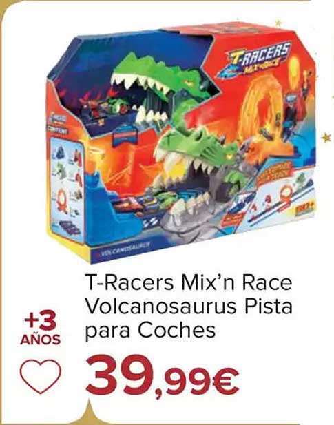 T-Racers Mix’n Race Volcanosaurus Pista para Coches