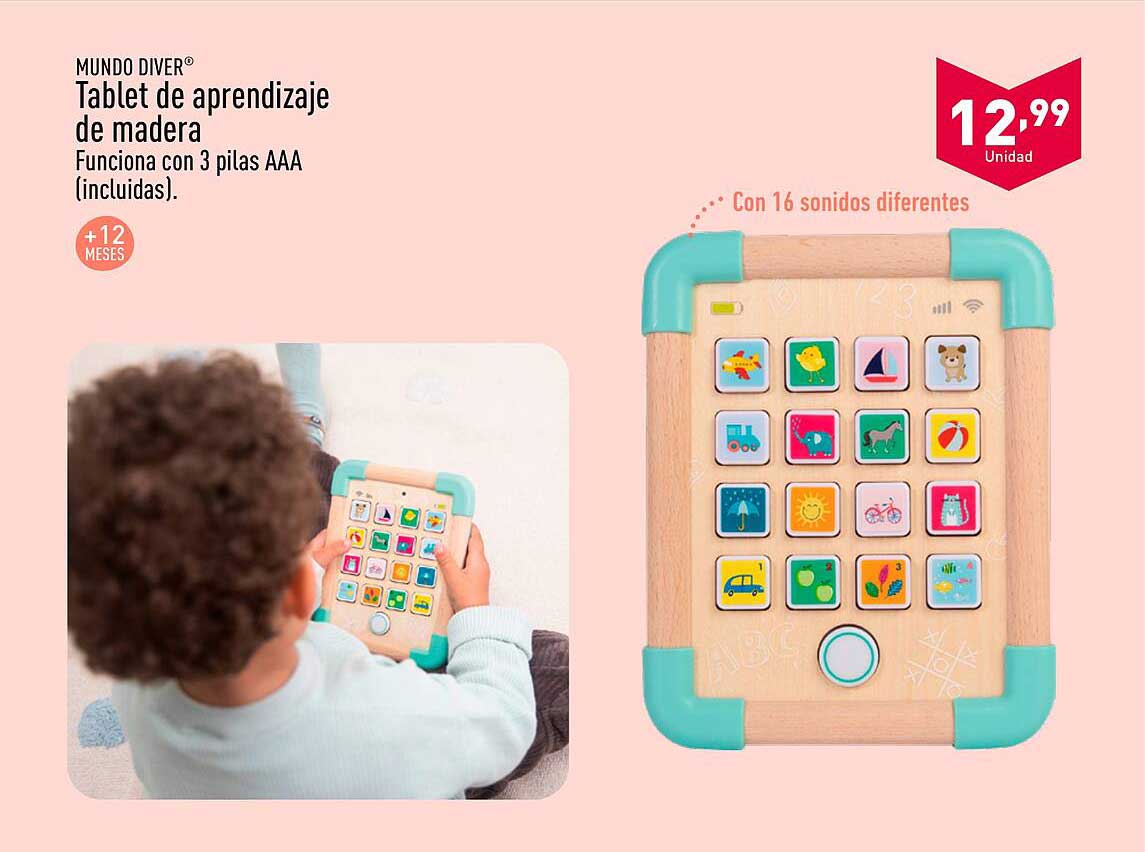 Tablet de aprendizaje de madera