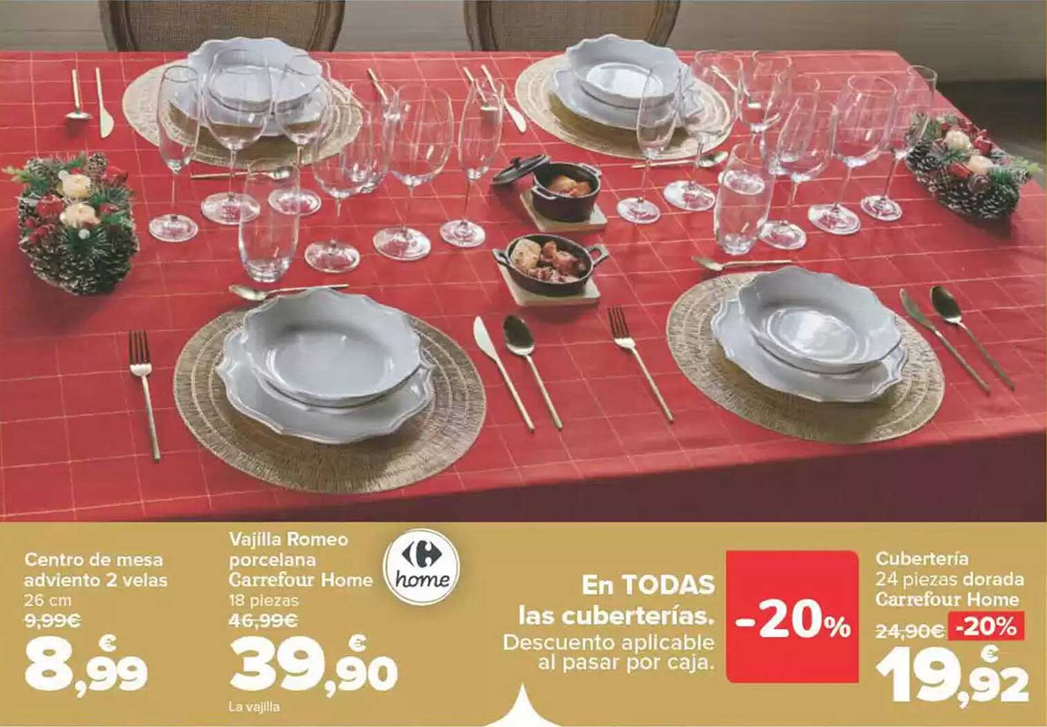 Vajilla Romeo porcelana Carrefour Home 18 piezas